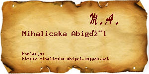 Mihalicska Abigél névjegykártya